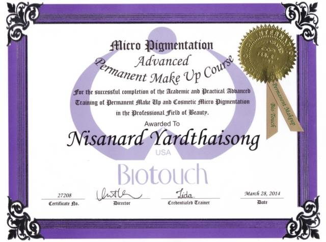 certificate beauty course biotouch cosmetology contest international